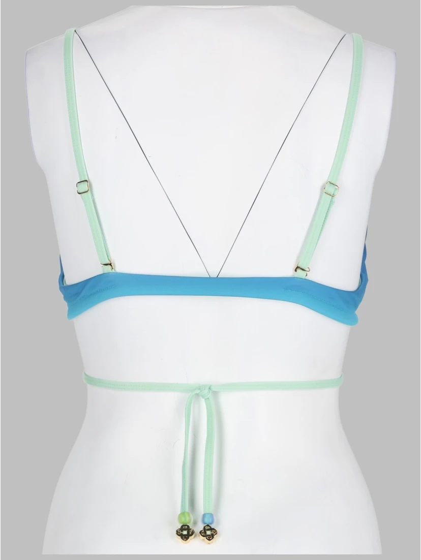 TOP BIKINI CON STAMPA GRADIENT E PERLINE