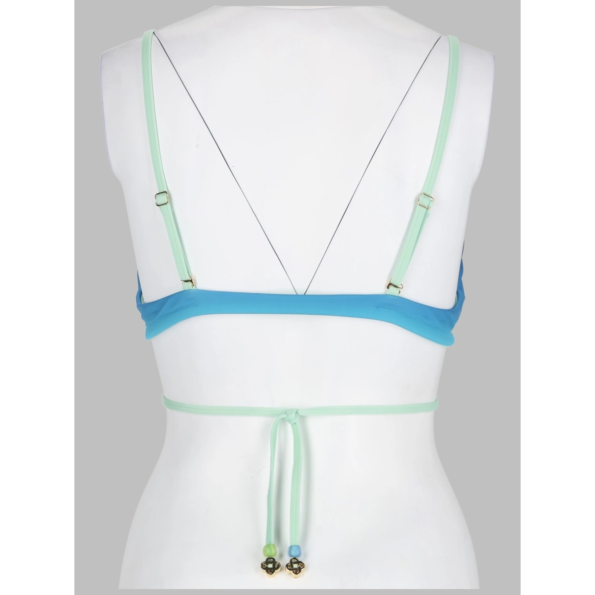 TOP BIKINI CON STAMPA GRADIENT E PERLINE