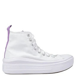 White Fabric Platform Sneakers