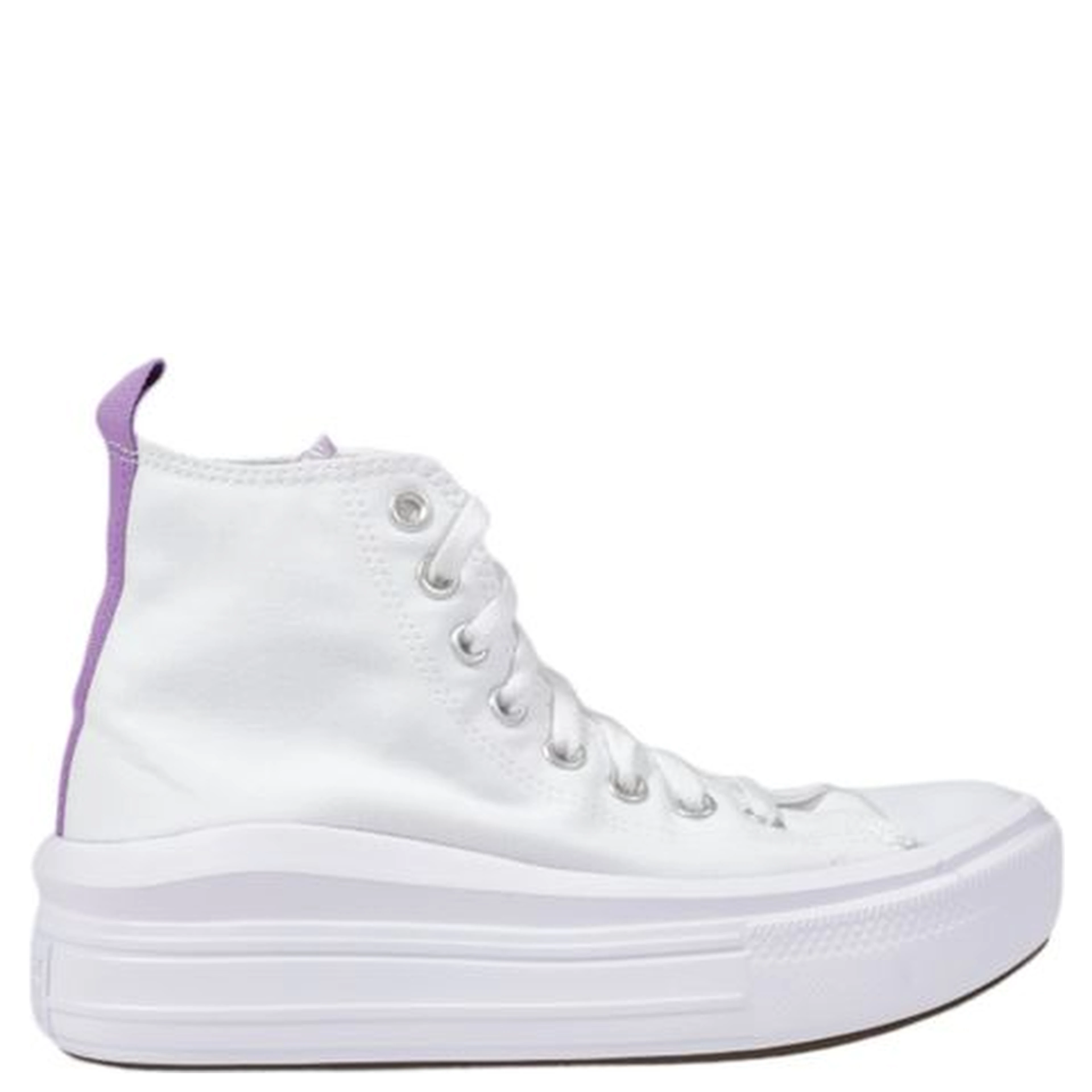 White Fabric Platform Sneakers