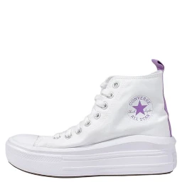 White Fabric Platform Sneakers