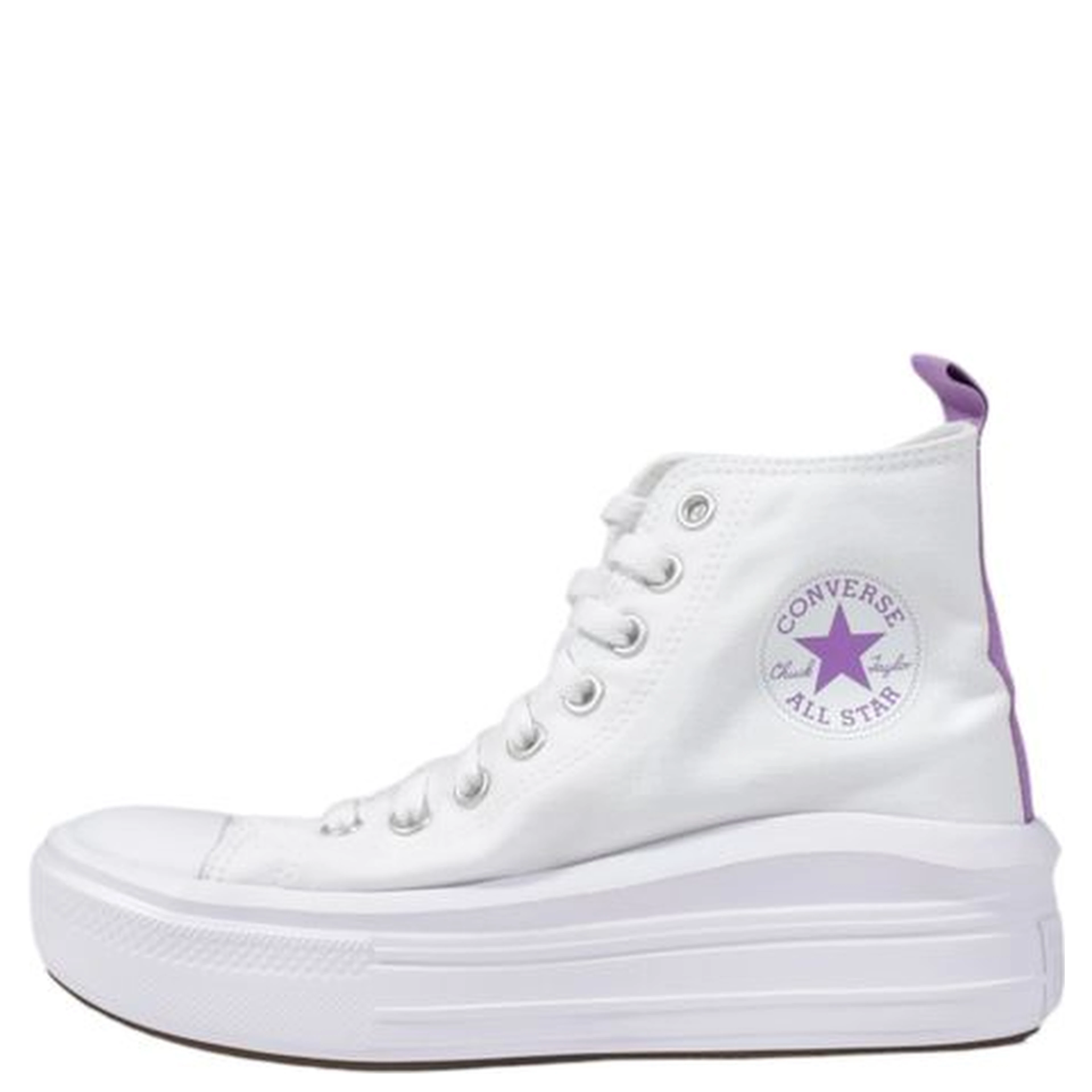 White Fabric Platform Sneakers