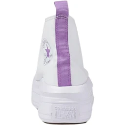White Fabric Platform Sneakers