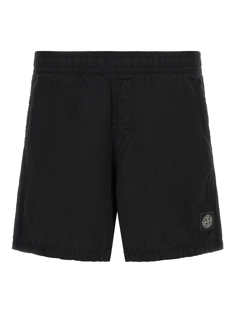 Black Polyamide Cargo Shorts