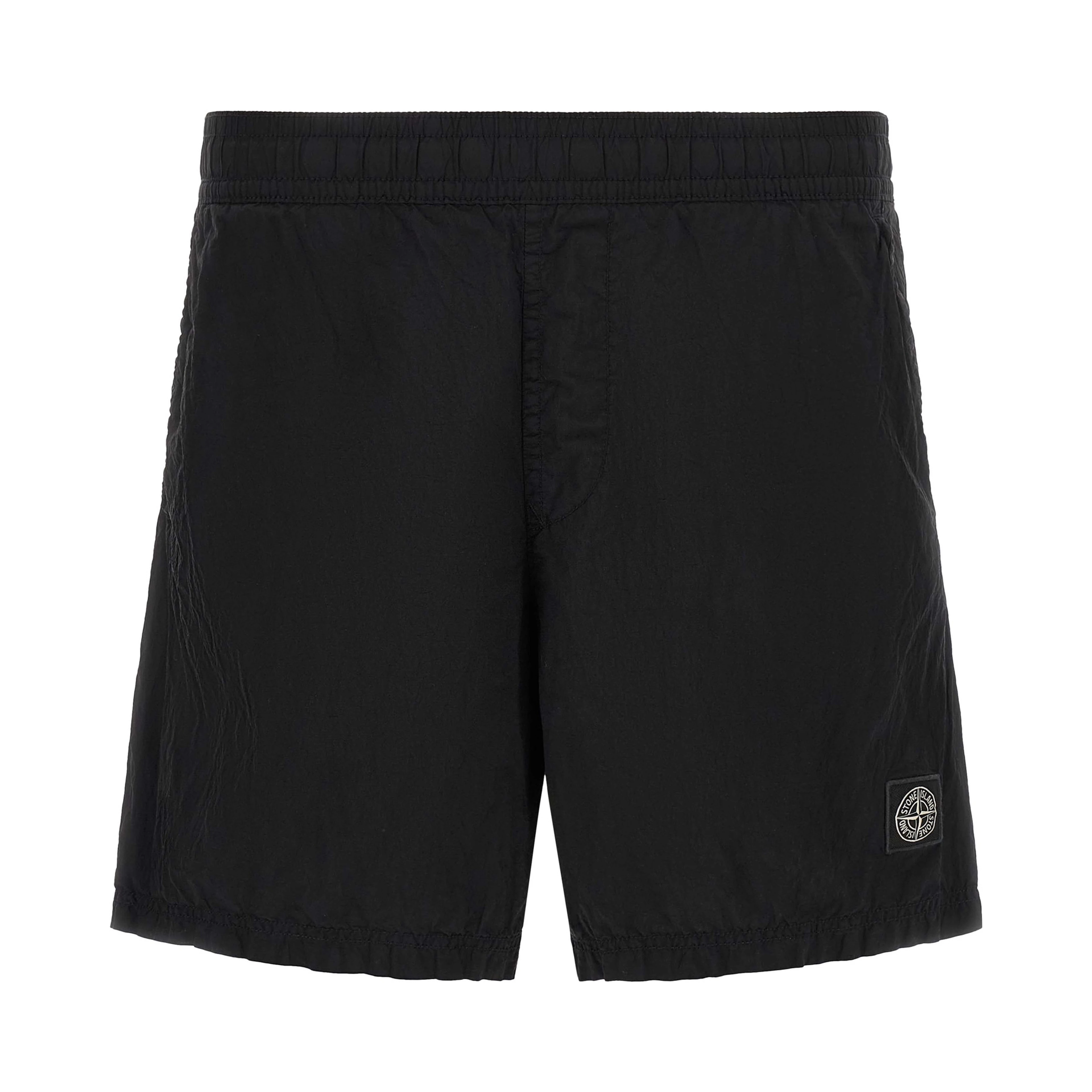 Black Polyamide Cargo Shorts