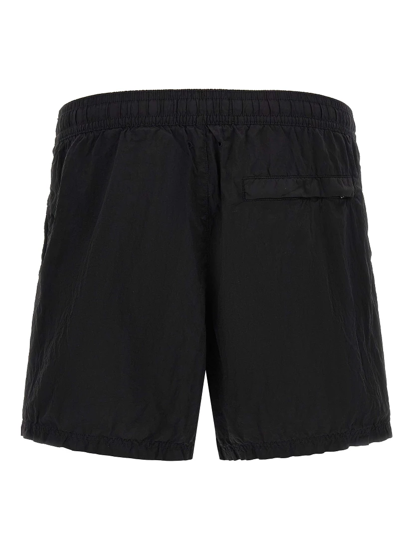 Black Polyamide Cargo Shorts