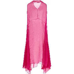 Fuchsia Silk Midi Dress