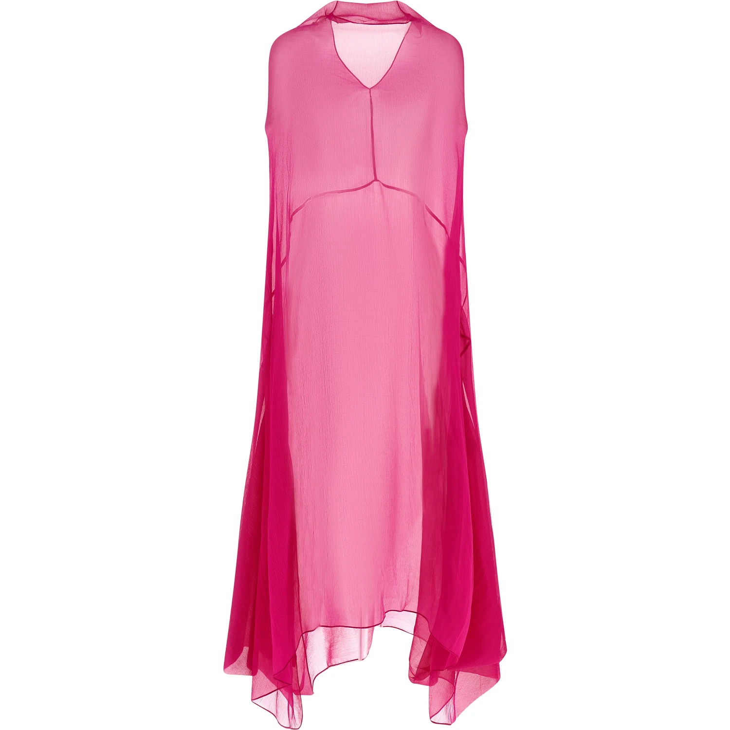 Fuchsia Silk Midi Dress