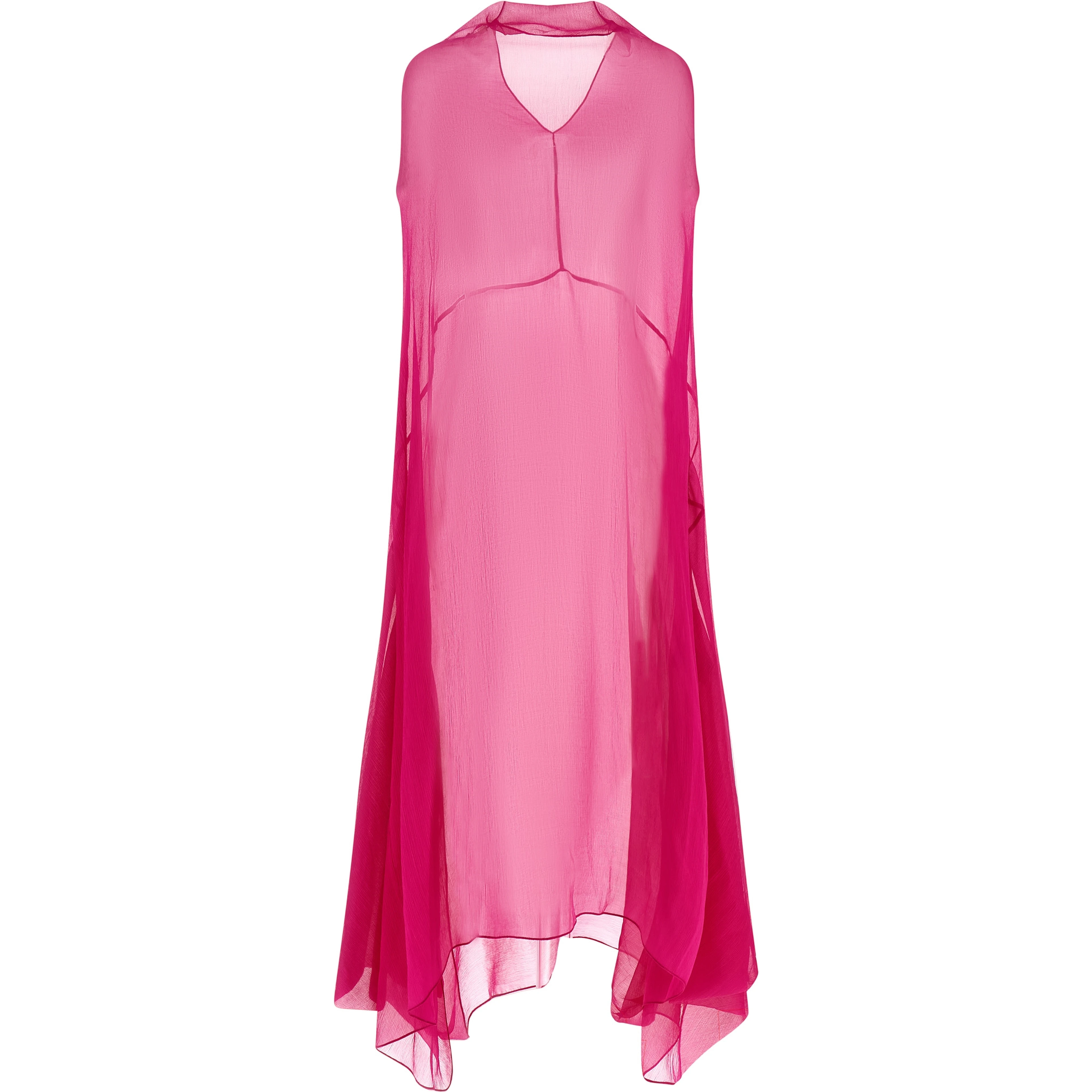 Fuchsia Silk Midi Dress