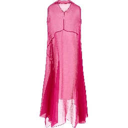 Fuchsia Silk Midi Dress