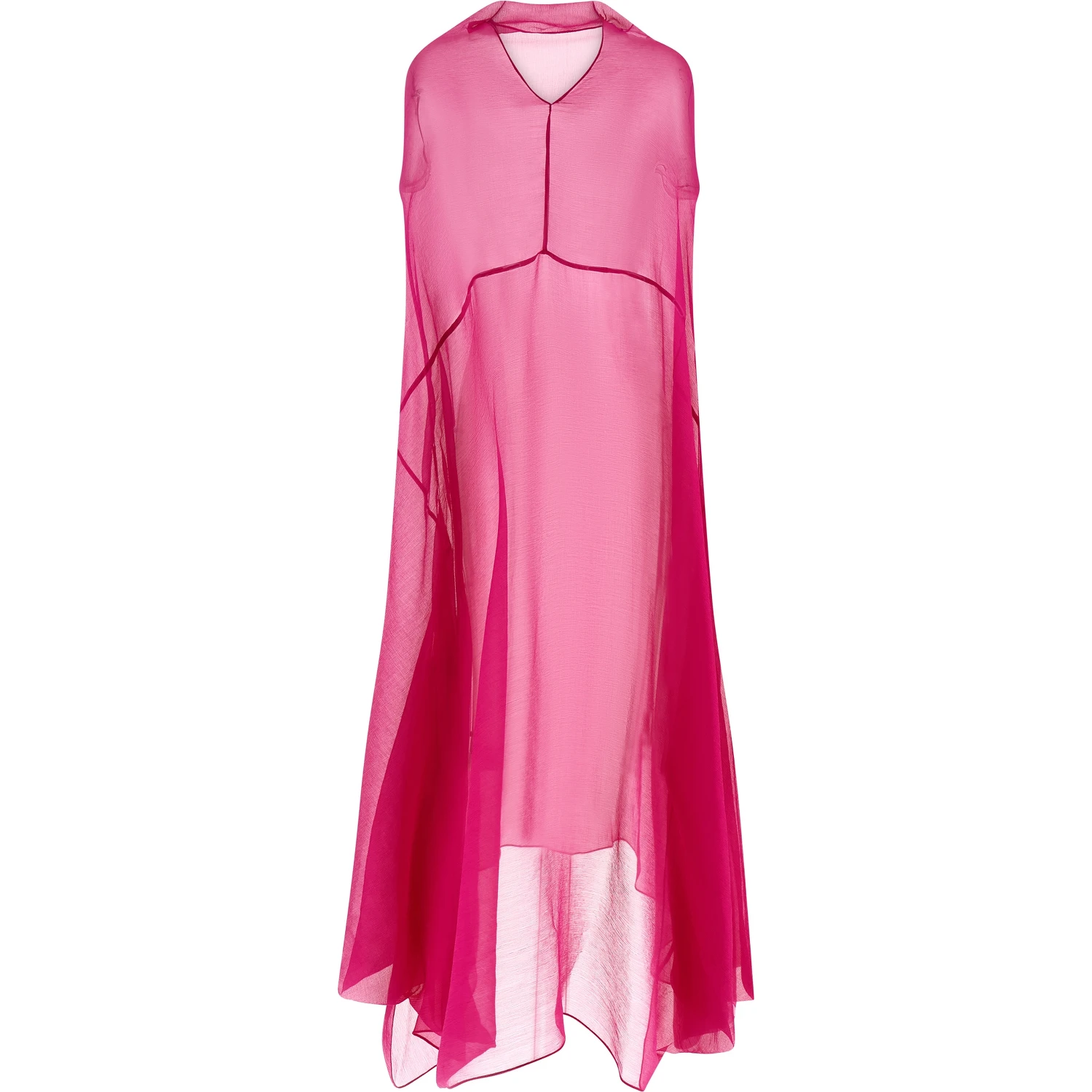 Fuchsia Silk Midi Dress