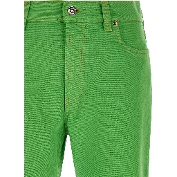 Bicolor Cotton Cropped Jeans