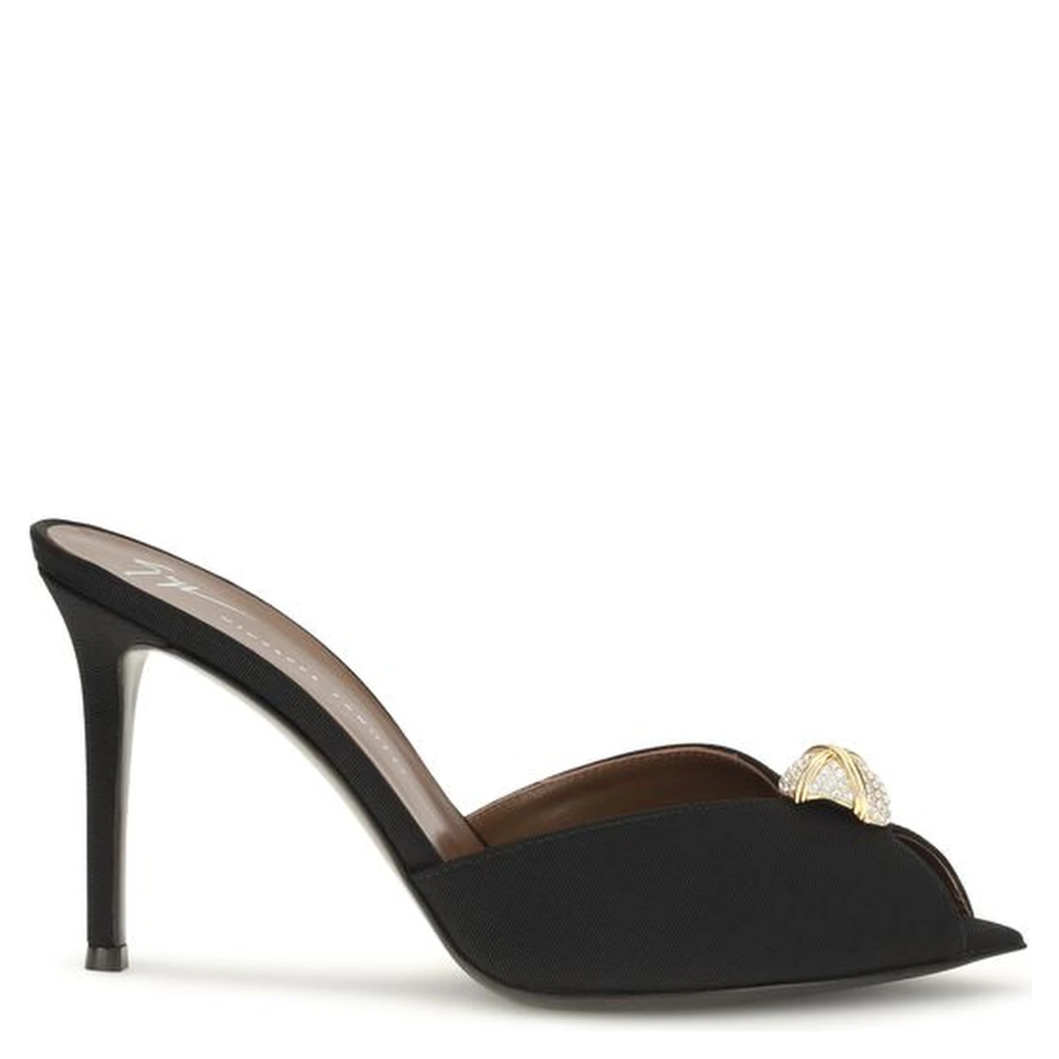 Black Calf Leather Bos Taurus Stiletto Heel Sandals