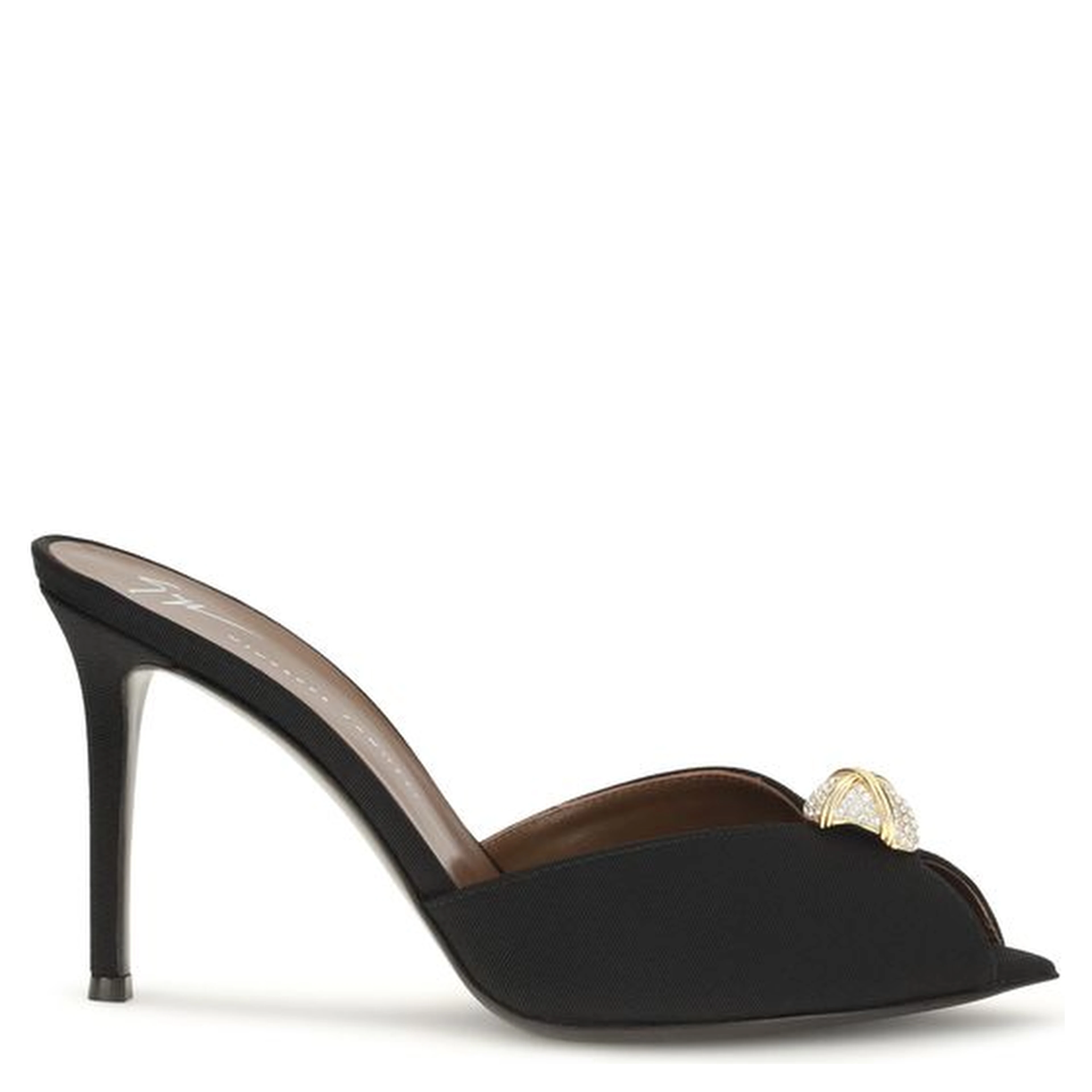 Black Calf Leather Bos Taurus Stiletto Heel Sandals