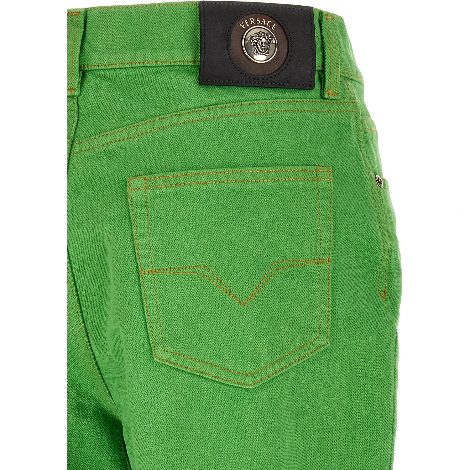 Bicolor Cotton Cropped Jeans