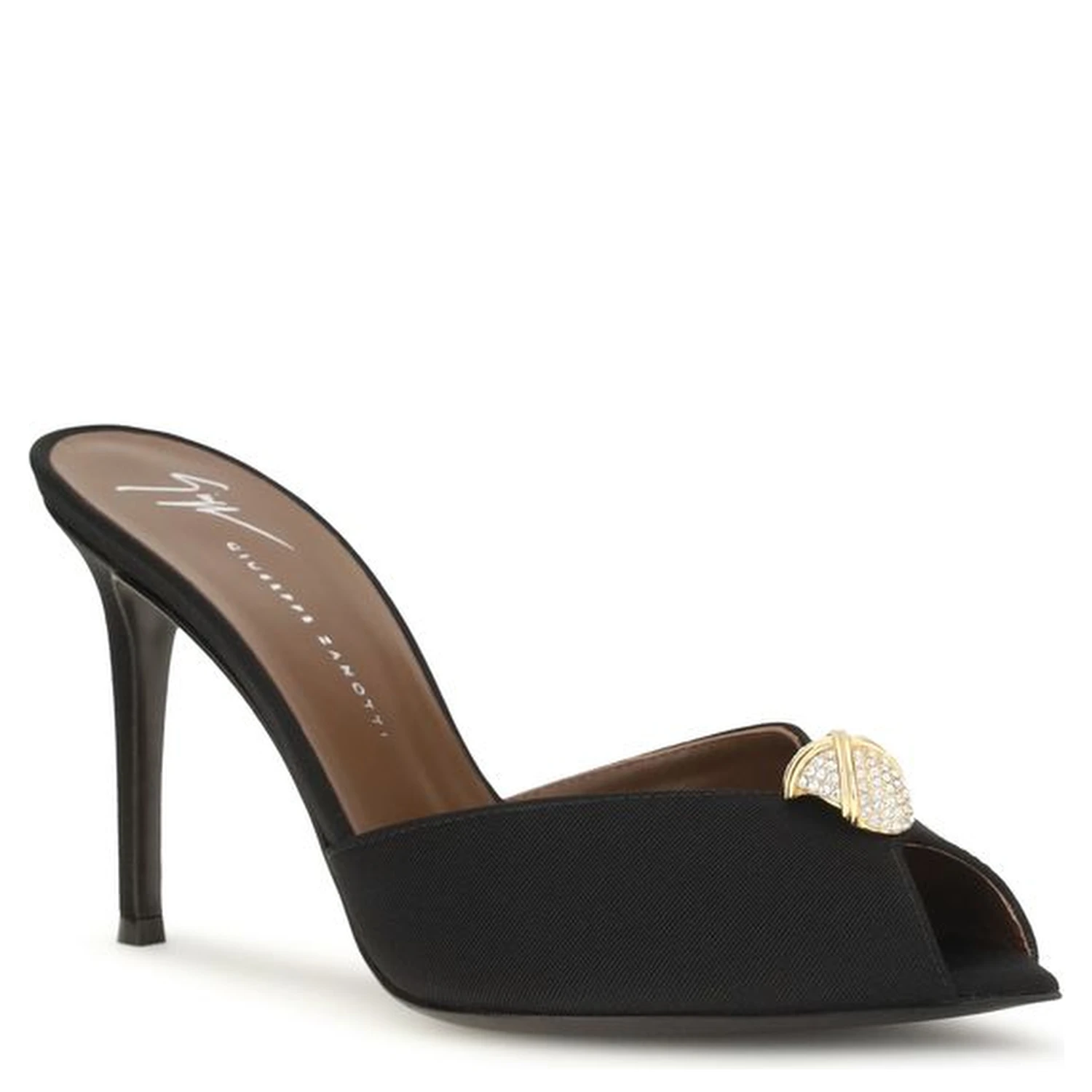 Black Calf Leather Bos Taurus Stiletto Heel Sandals