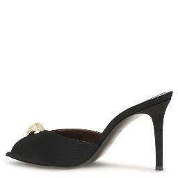 Black Calf Leather Bos Taurus Stiletto Heel Sandals