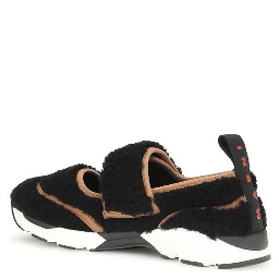 Black Polyamide Athletic Sneakers