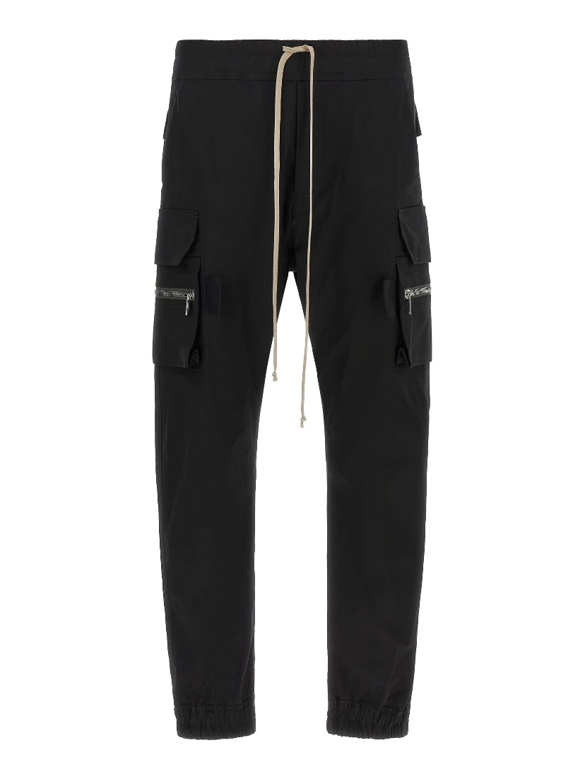 Black Cotton Cargo Pants