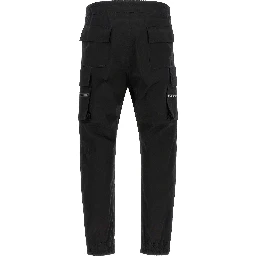 Black Cotton Cargo Pants