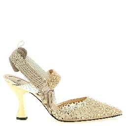Beige Polyamide High Heel Pumps