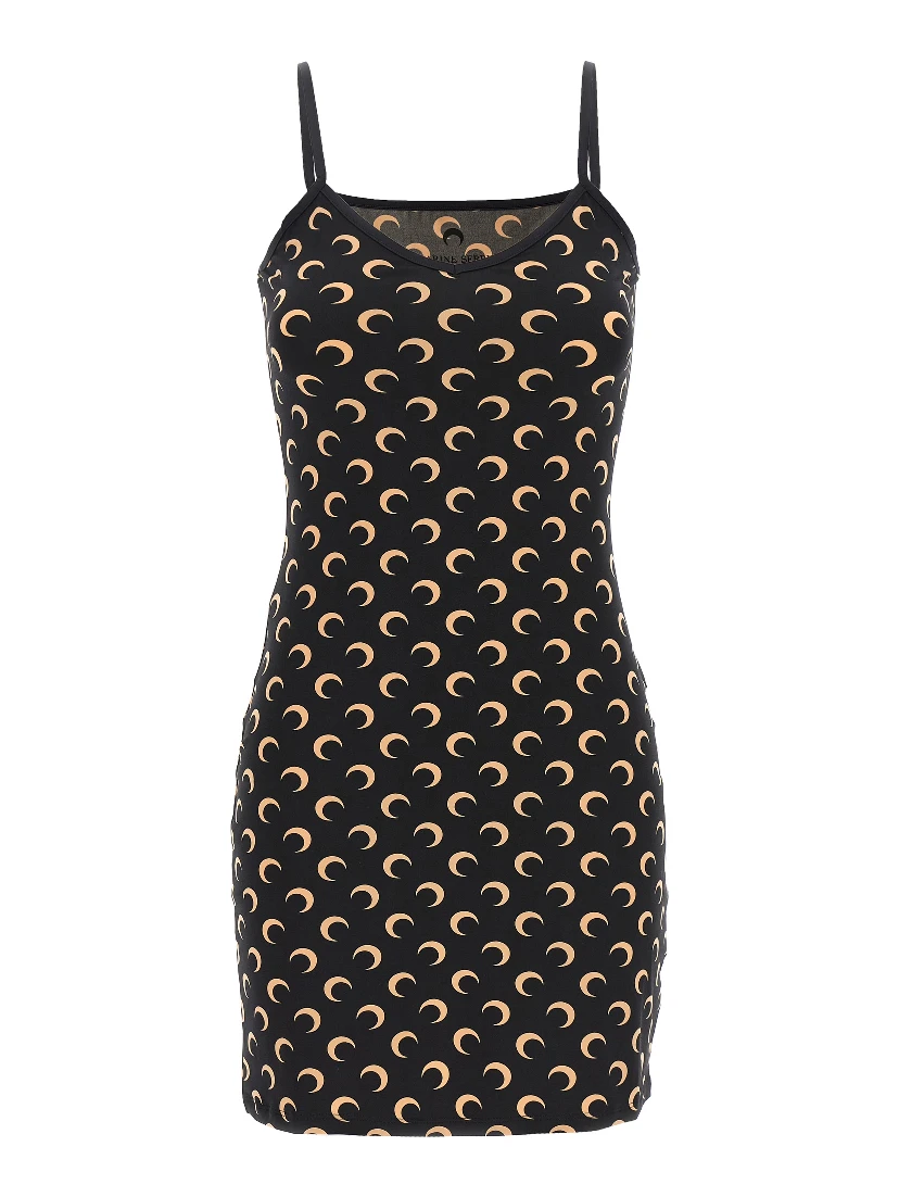 Black Polyamide Short Dress