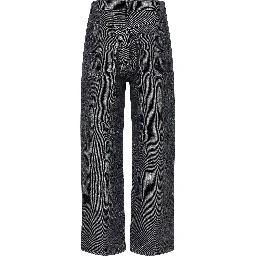 Gray Linen Straight-Leg Jeans