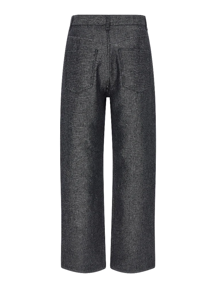 Gray Linen Straight-Leg Jeans alternative
