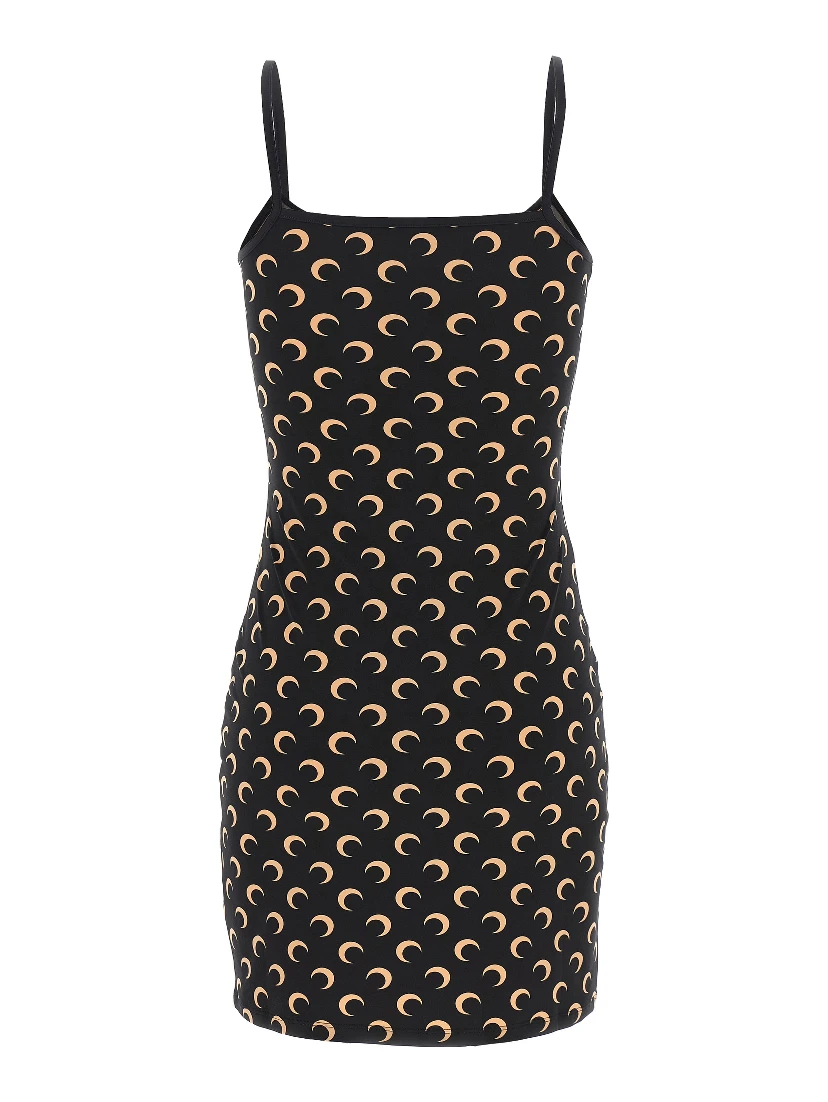 Black Polyamide Short Dress