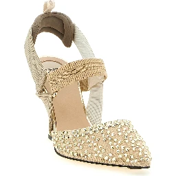 Beige Polyamide High Heel Pumps
