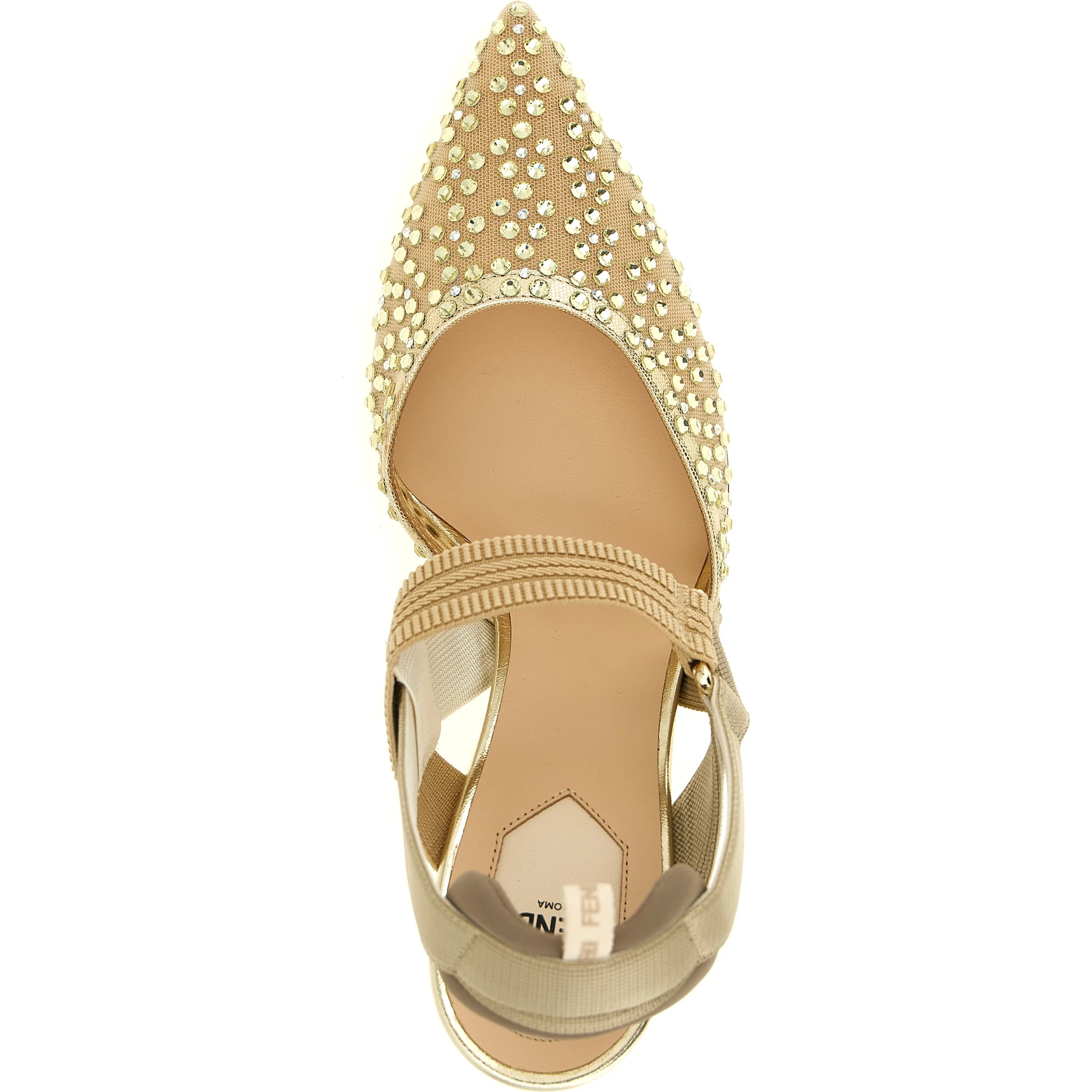 Beige Polyamide High Heel Pumps