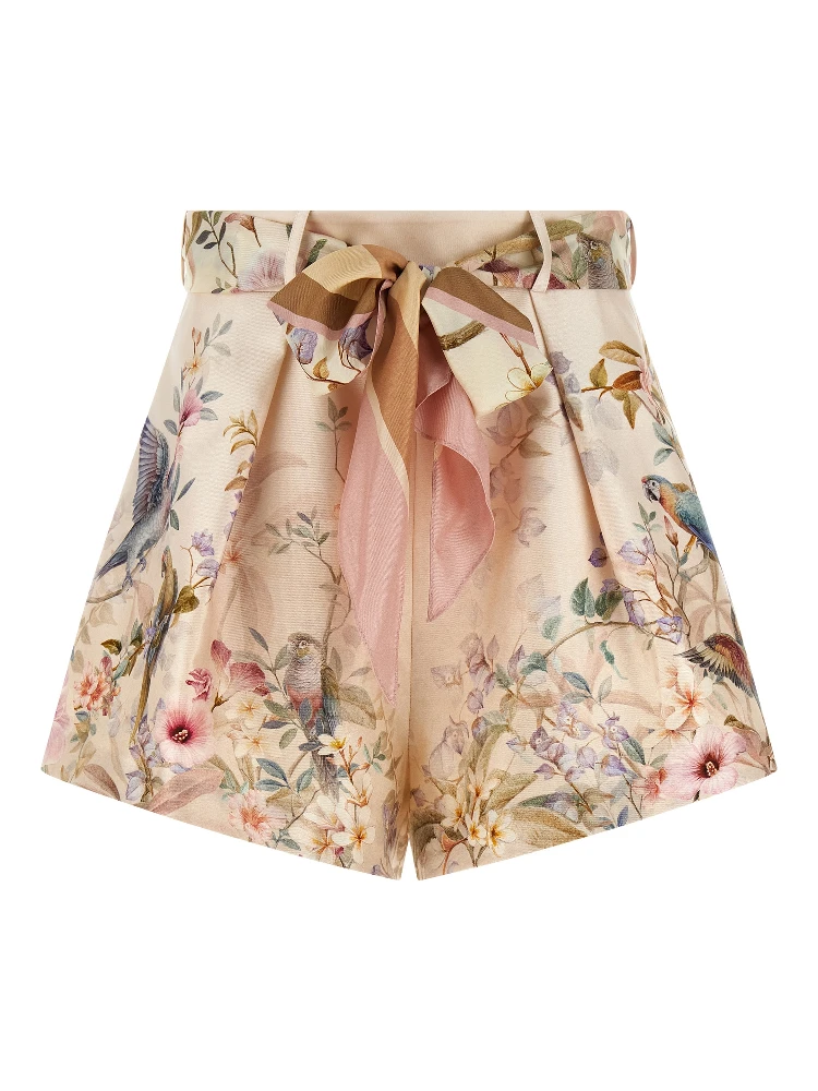 Multicolor Silk Bermuda Shorts