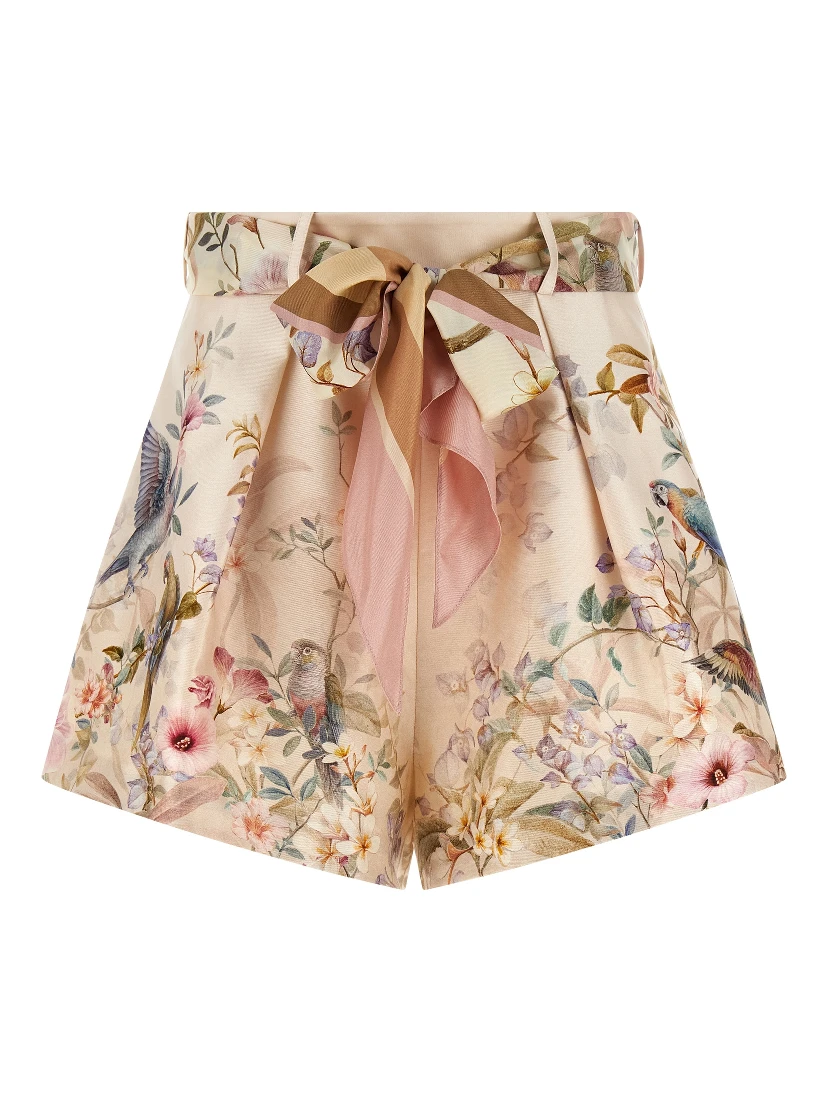 Multicolor Silk Bermuda Shorts