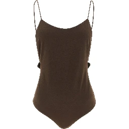 Brown Polyamide One-Piece Swimsuit