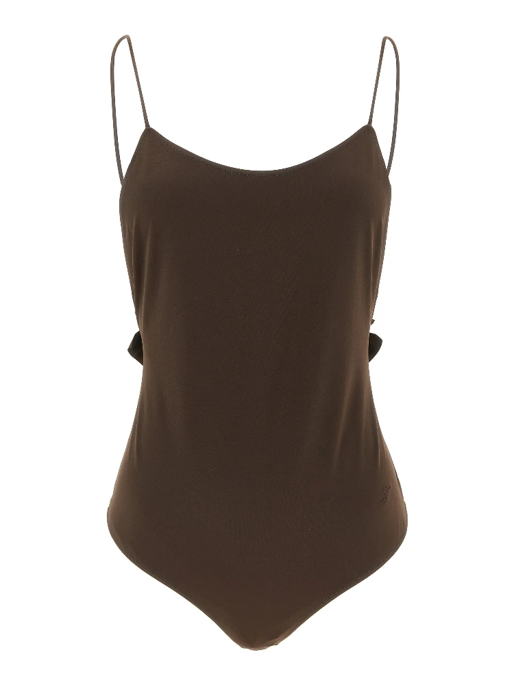 Brown Polyamide One-Piece Swimsuit