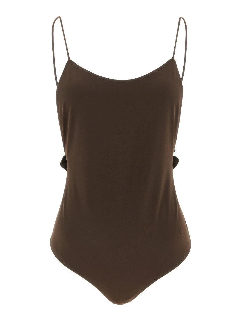 Brown Polyamide One-Piece Swimsuit