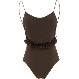 Brown Polyamide One-Piece Swimsuit