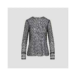 Alberta Ferretti L/S Pois Tulle Top