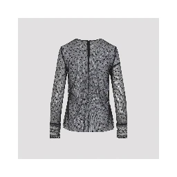 Alberta Ferretti L/S Pois Tulle Top