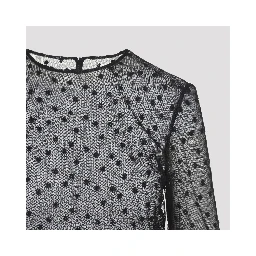 Alberta Ferretti L/S Pois Tulle Top