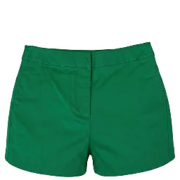 Green Cotton Womens Shorts