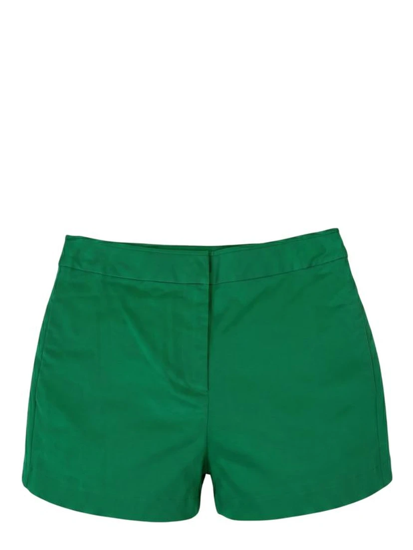 Green Cotton Womens Shorts