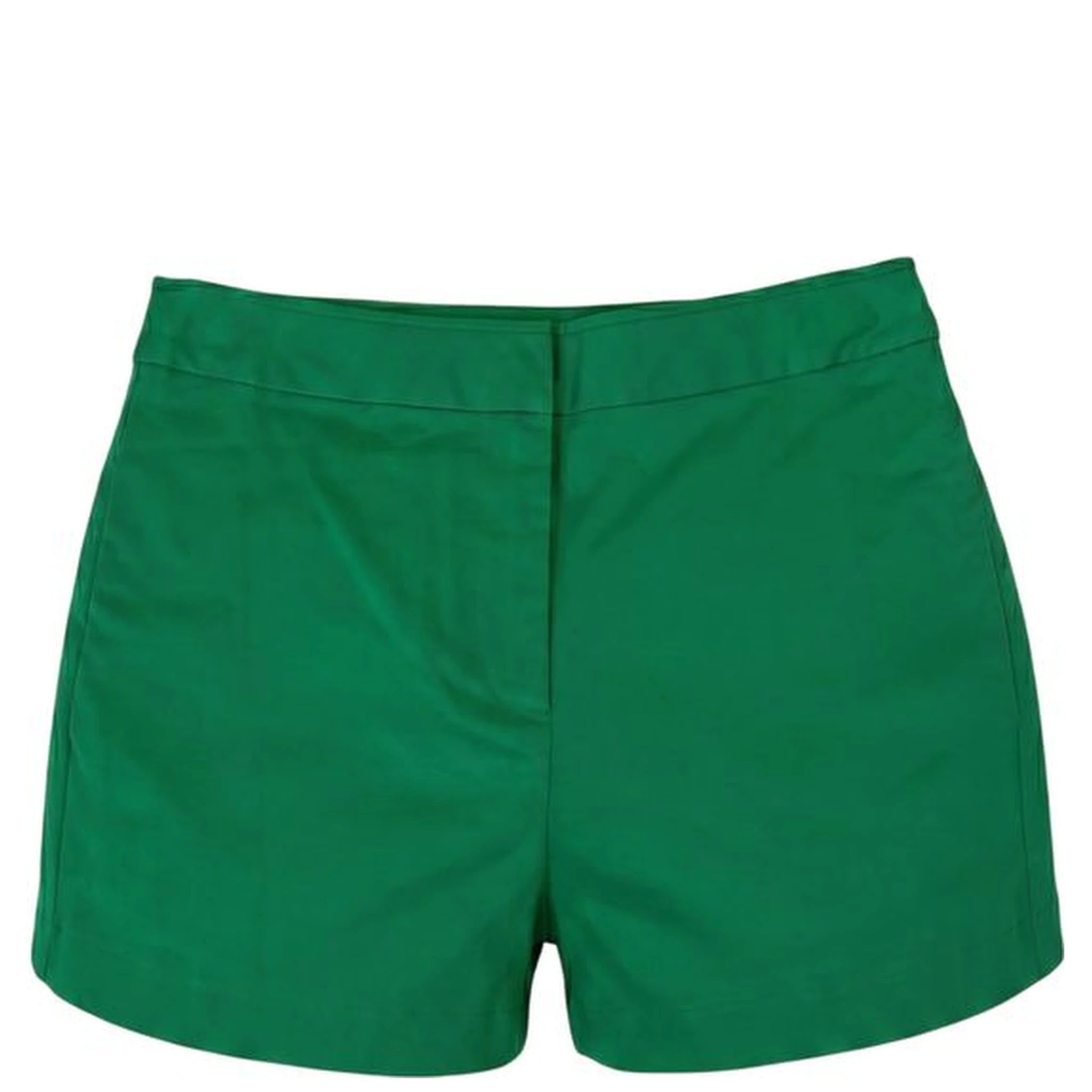 Green Cotton Womens Shorts