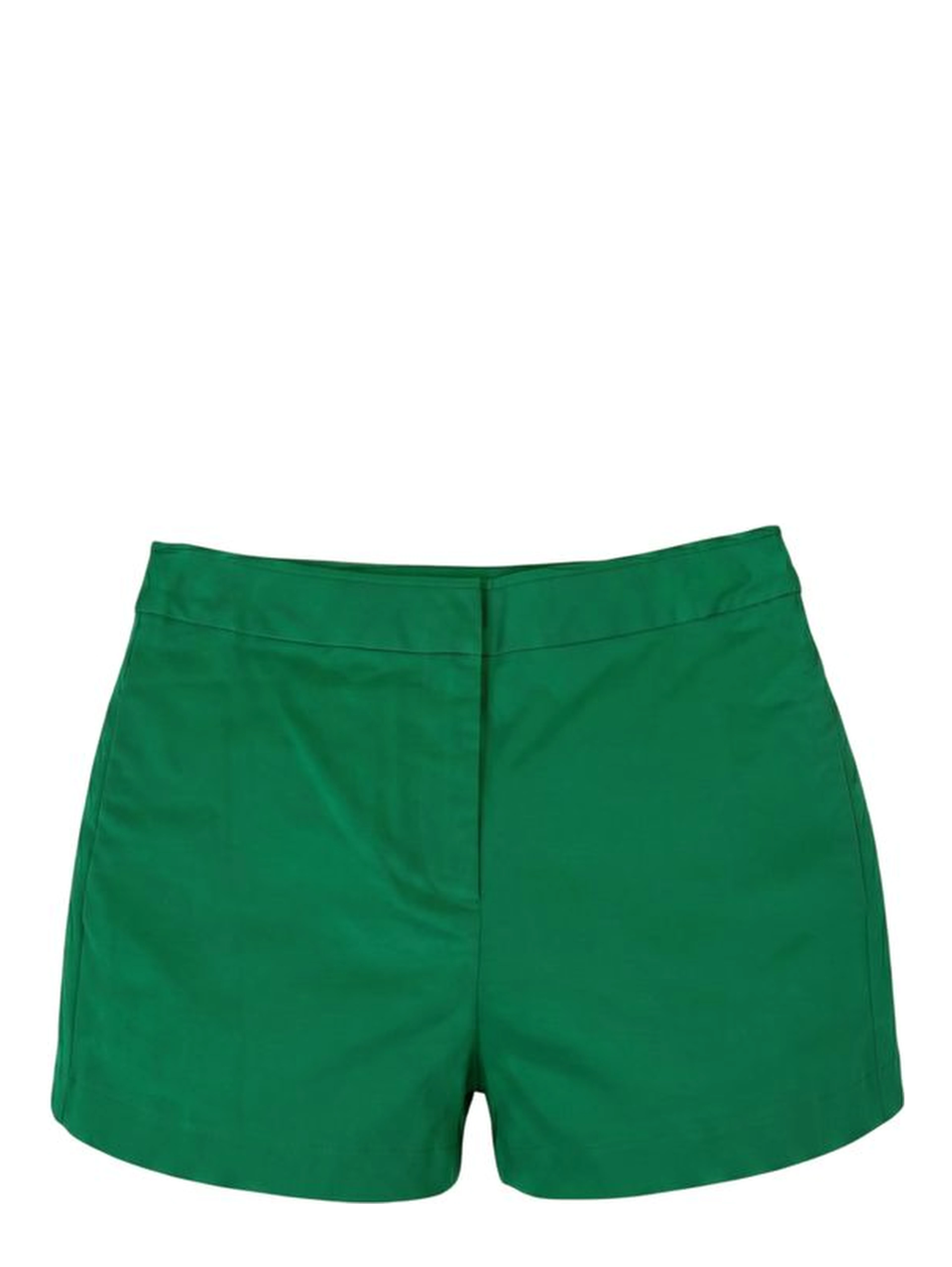 Green Cotton Womens Shorts