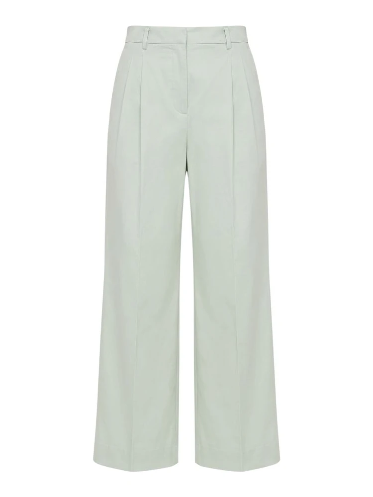 Green Cotton Women Pants