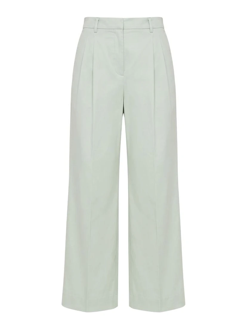Green Cotton Women Pants