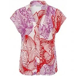 Red Cotton Women Shirt