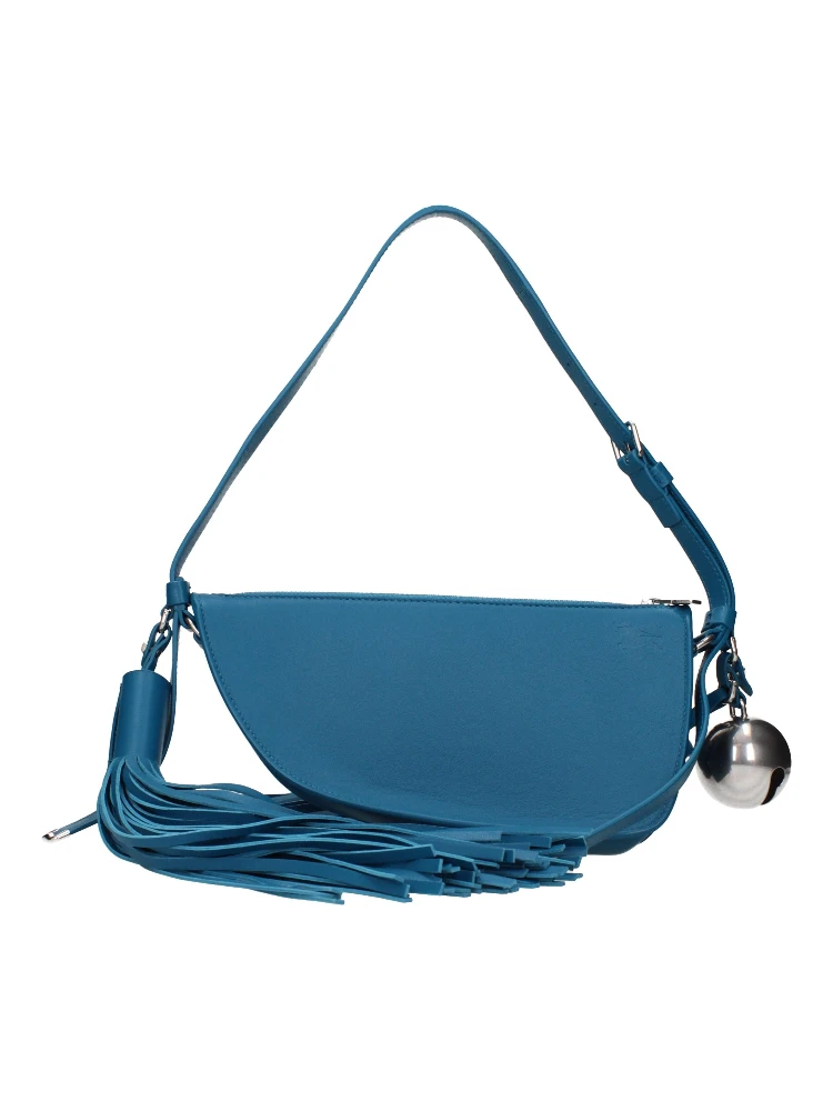Blue Leather Shoulder Bag