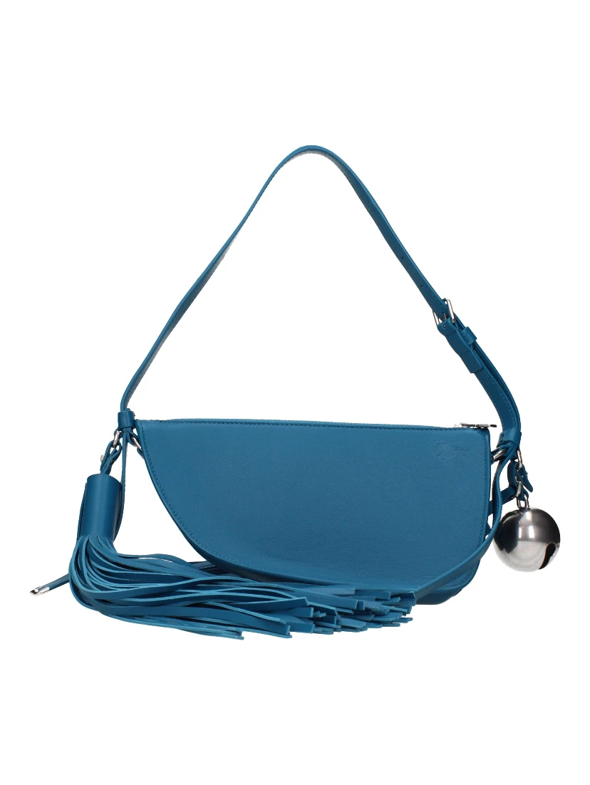 Blue Leather Shoulder Bag
