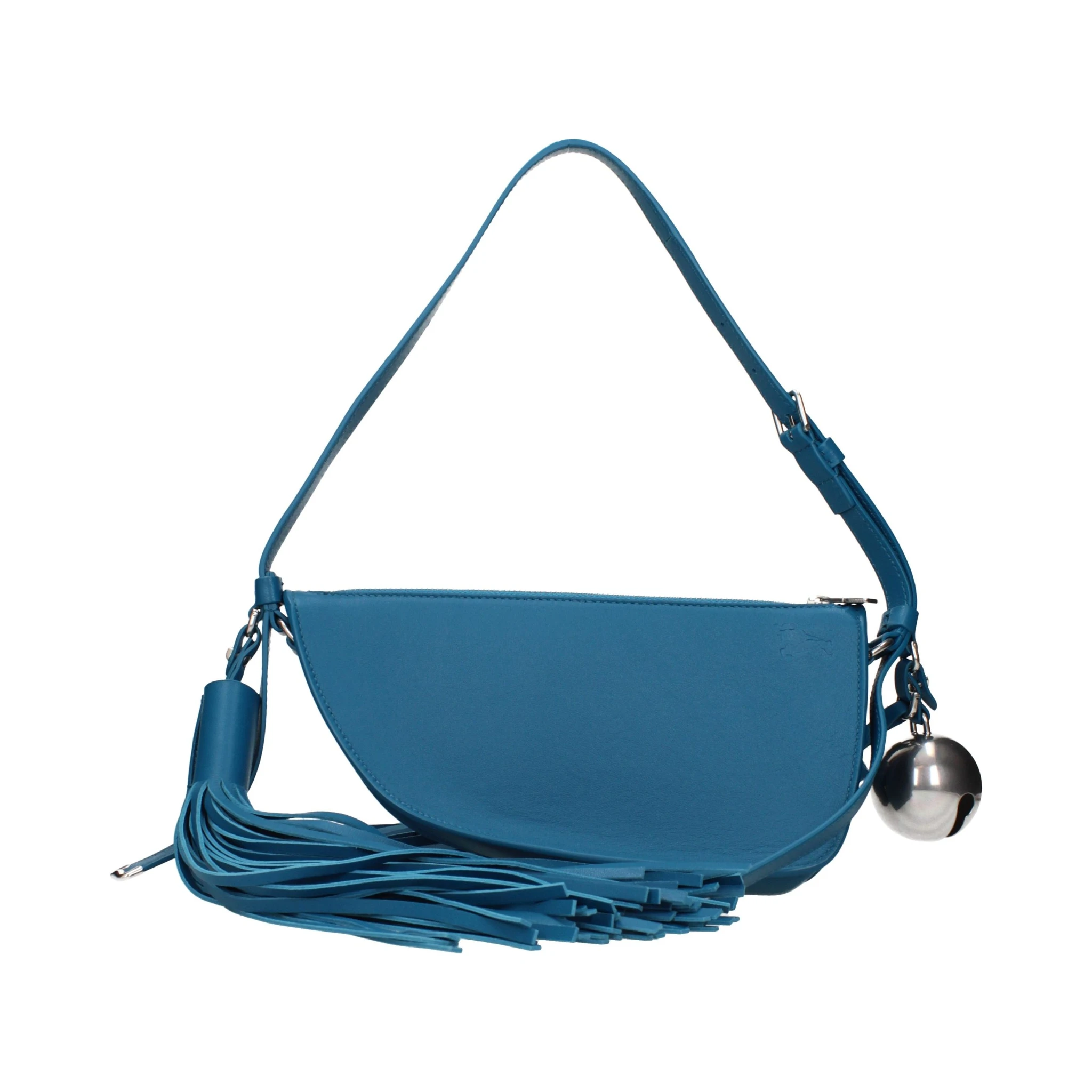 Blue Leather Shoulder Bag